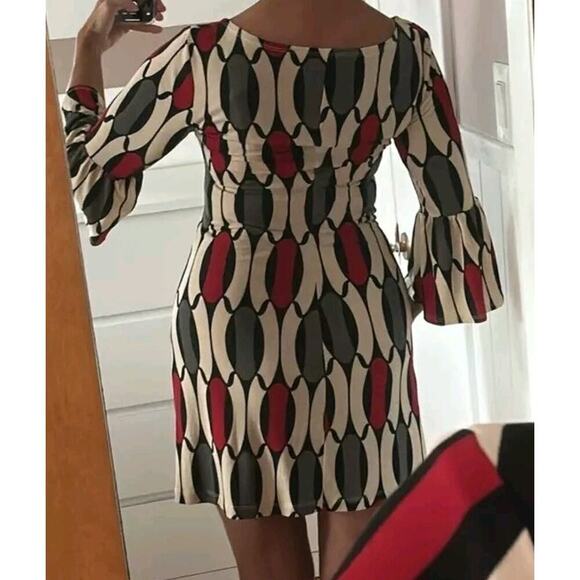 Speechless Retro Size Small Scoop Neck 3/4 Bell Sleeves Vintage Mini Deess - Picture 5 of 9